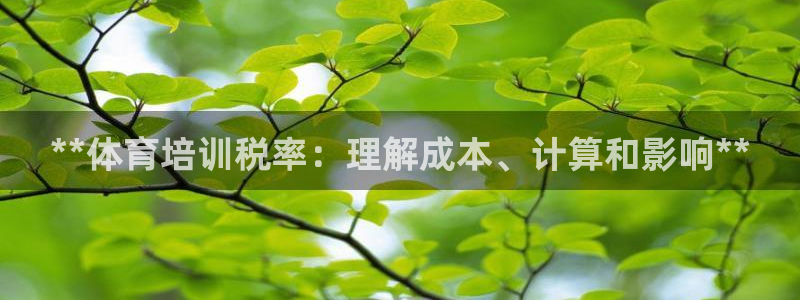 欧陆娱乐招商主管：**体育培训税率：理解成本、计算和