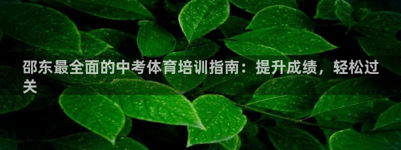 欧陆娱乐登录平台：邵东最全面的中考体育培训指南：提升